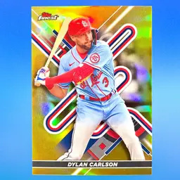 Dylan Carlson Gold Refractor 20/50 - 2022 Topps Finest - St. Louis Cardinals