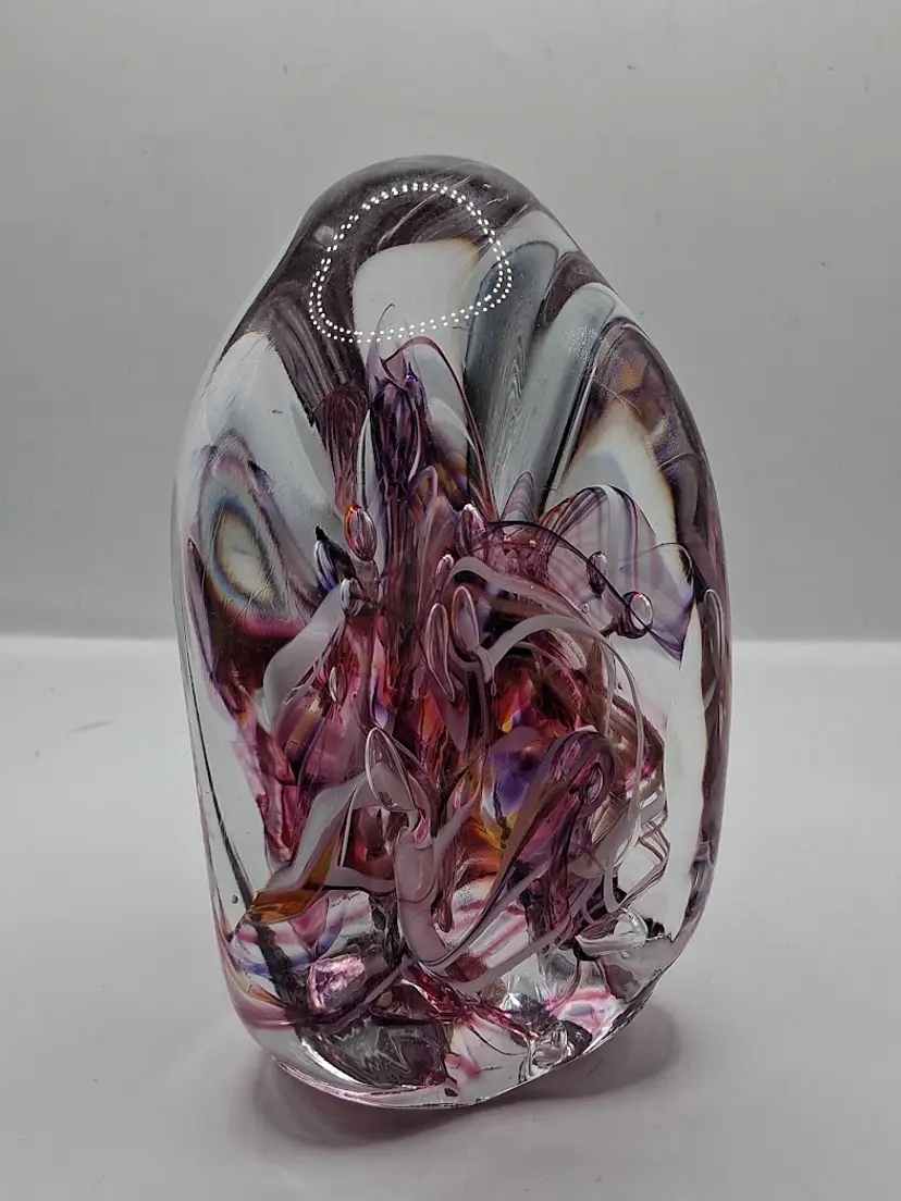 Vintage Amazing, MAGNUM, Multi-Color, Copper Aventurine, Controlled Bubble, Beth Miller Paperweight Sculpture, 1992