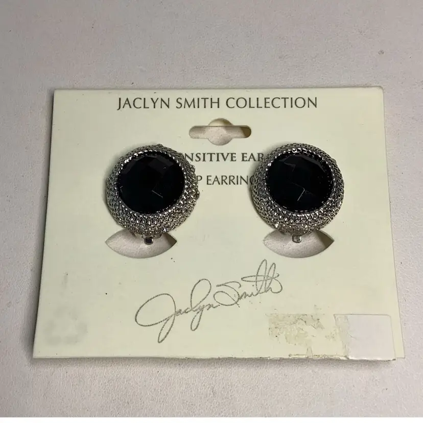 Black Clipon Earrings - New On Card