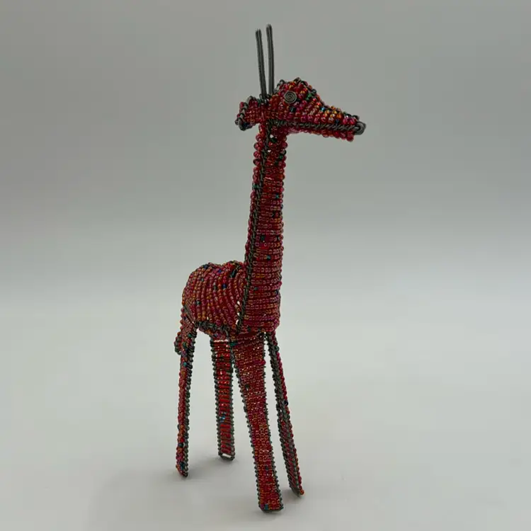 #4. Beaded Giraffe Pink,Orange,Blue,Red,Gold,Green. Bead Colored