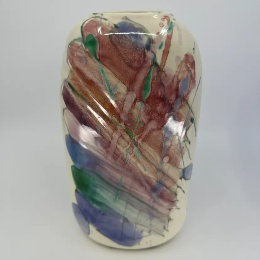 Vintage Sara Kira Ceramic Art 1989 Vase Signed by Artist