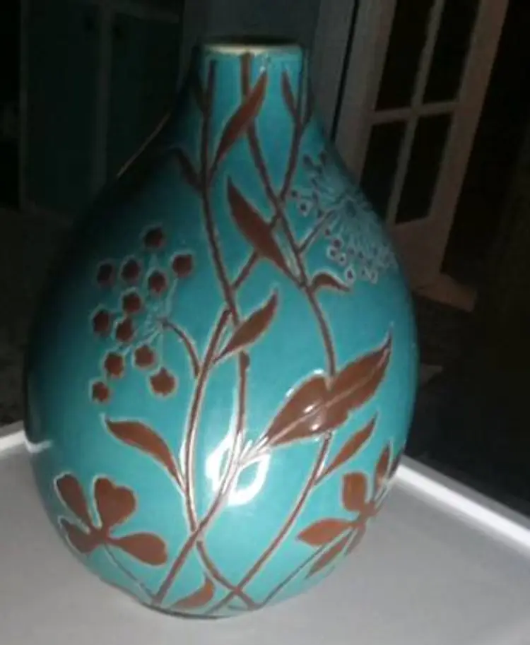 Large floral design vase