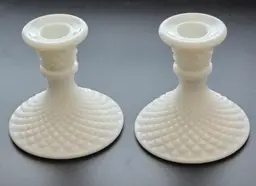 Pair of Westmoreland milk Glass candlesticks