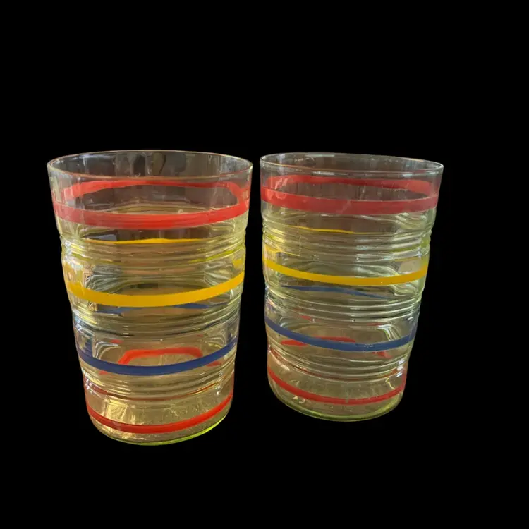 Uranium Colorful Striped Band Drinking Glasses