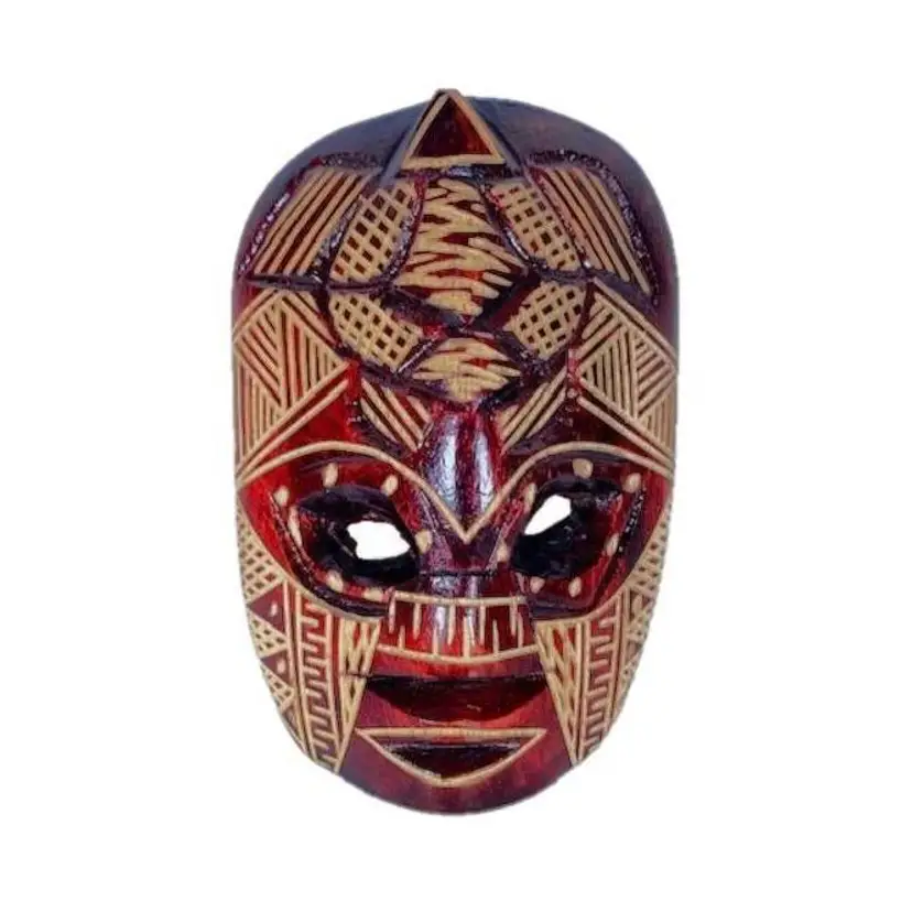 Rare Find Hand-Carved Wooden Mask Made in Fiji Wall Decor