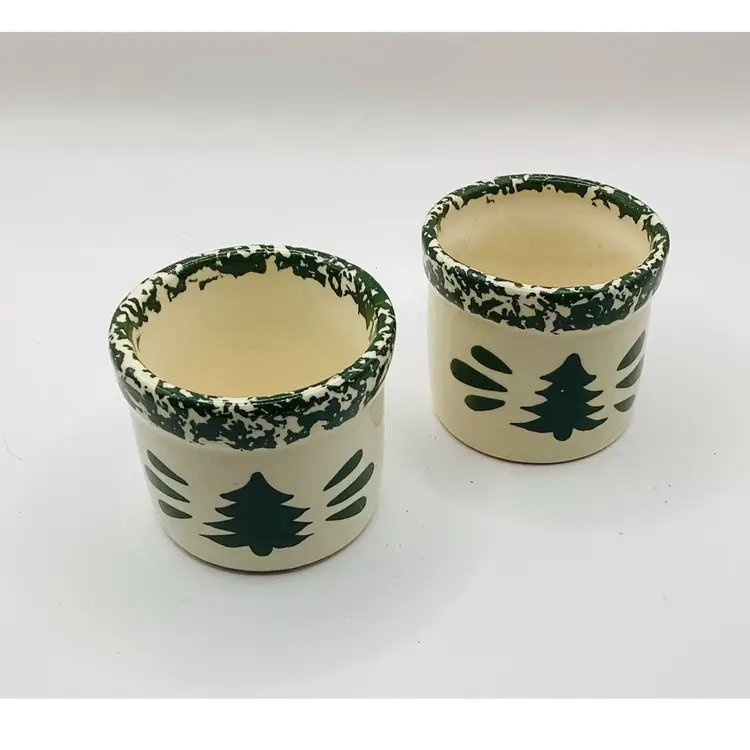 #01 - Vintage New Geneva Stoneware Votive Holders, 2.5” Diameter x 2.5” Tall