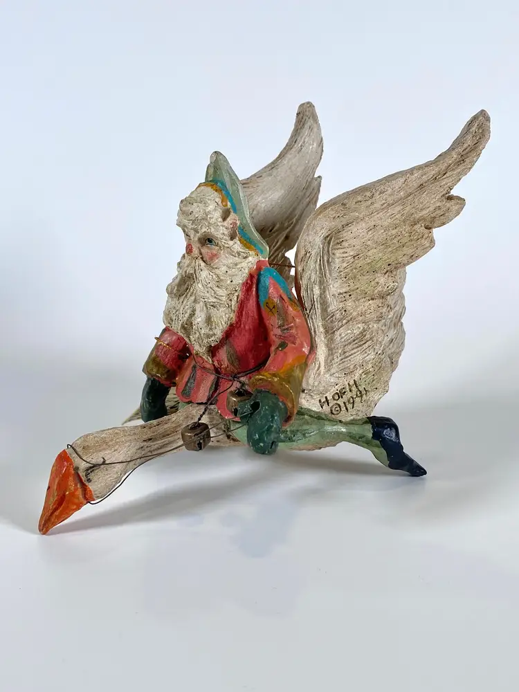 *NWT* VTG House of Hatten Denise Calla Santa Elf Riding Goose Ornament 1991 RARE