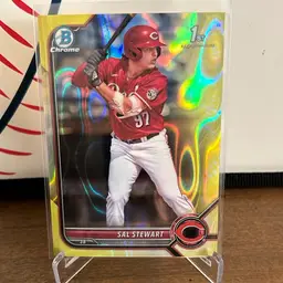 Sal Stewart 2022 Bowman Chrome #BDC-122 1st Yellow Lava Refractor 75/75