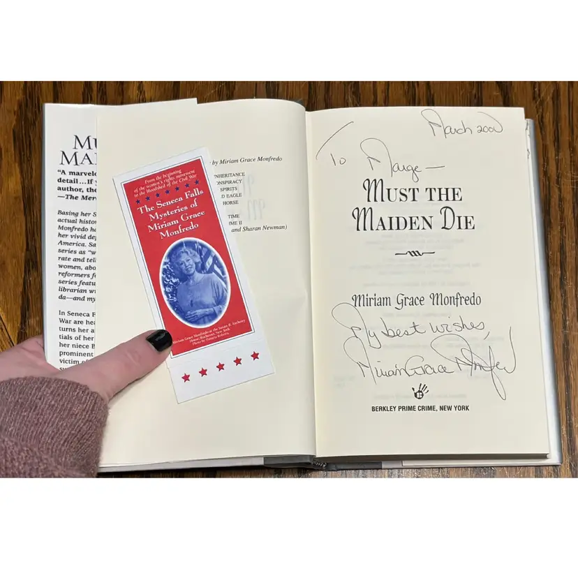 Must The Maiden Die Miriam Grace Monfredo Singed First Edition Hardcover Book