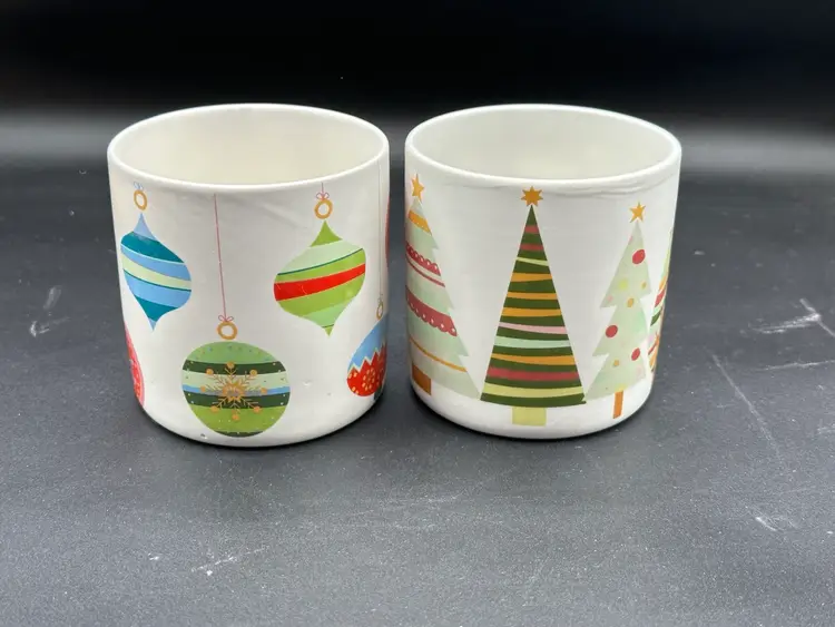 2 Ceramic Holiday Planters