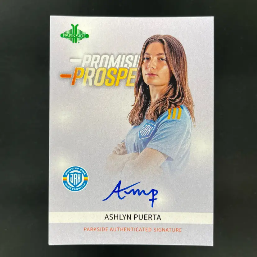 Ashlyn Puerta 2026 Parkside Gainbridge USL Promising Prospect Autograph Sporting Jax Soccer Card (corner ding)