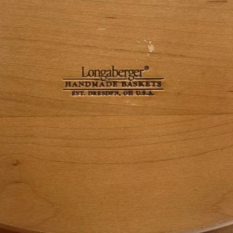 Longaberger I ale Basket With Cloth Liner And Plastic Insert 11.5” X 8”