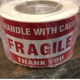 "FRAGILE" Stickers 500ct Per Roll 3"x5" Sealed