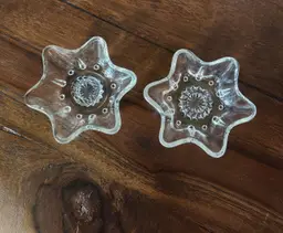 Glass Candlestick Holders Set of 2