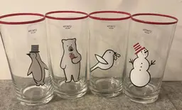 Crate & Barrel Artic Friends 18oz. Highball Tumblers New