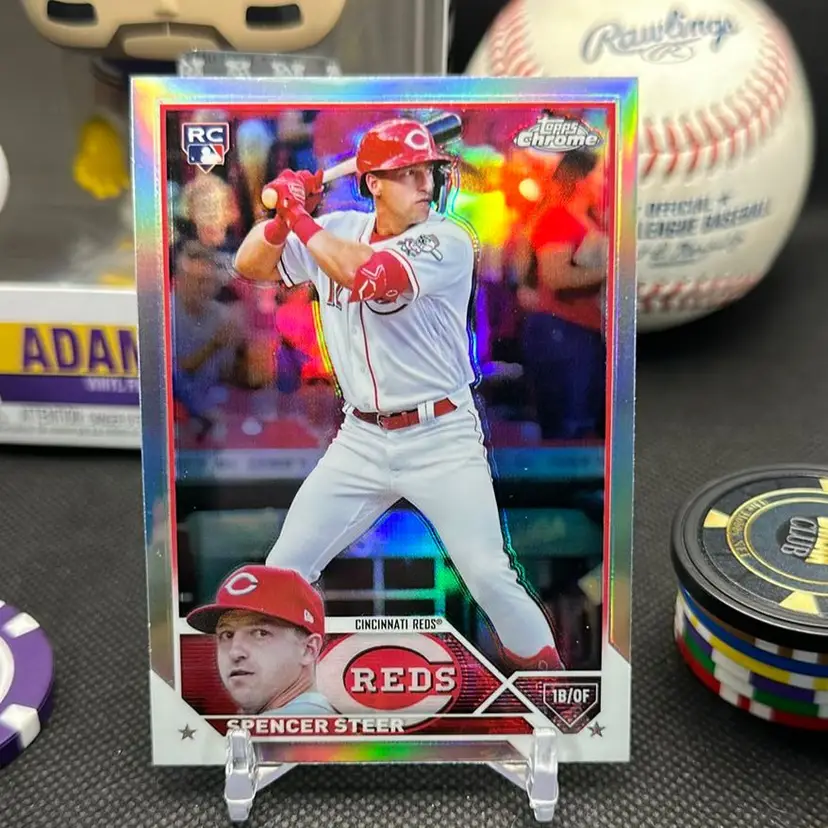 Spencer Steer 2023 Topps Chrome Refractor RC Cincinnati Reds