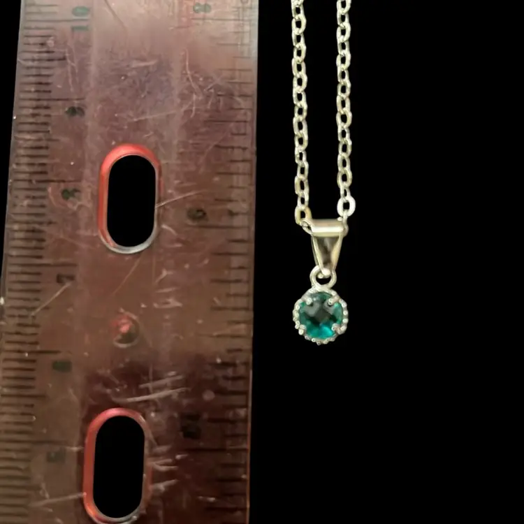 Necklace With Blue Pendant As Shown