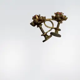 mid-century floral screw-back earrings (likely 1940s–1950s)