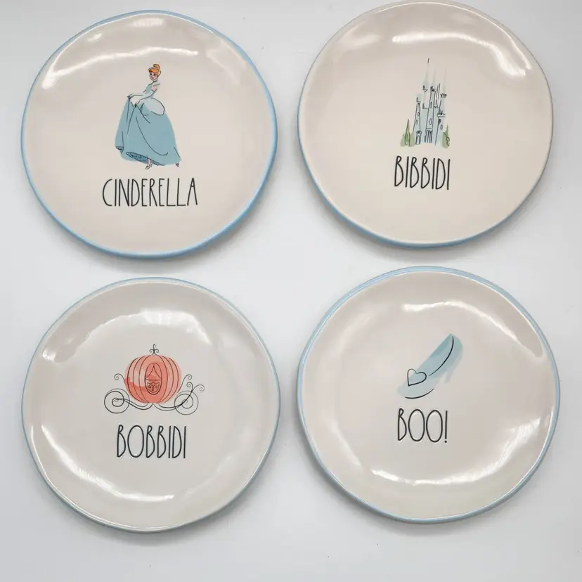 Rae Dunn Cinderella Plates Set of 4  6"diameter