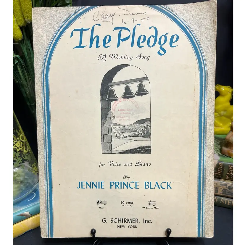 MARKDOWN! The Pledge A Wedding Song Jennie Prince Black Sheet Music 1943