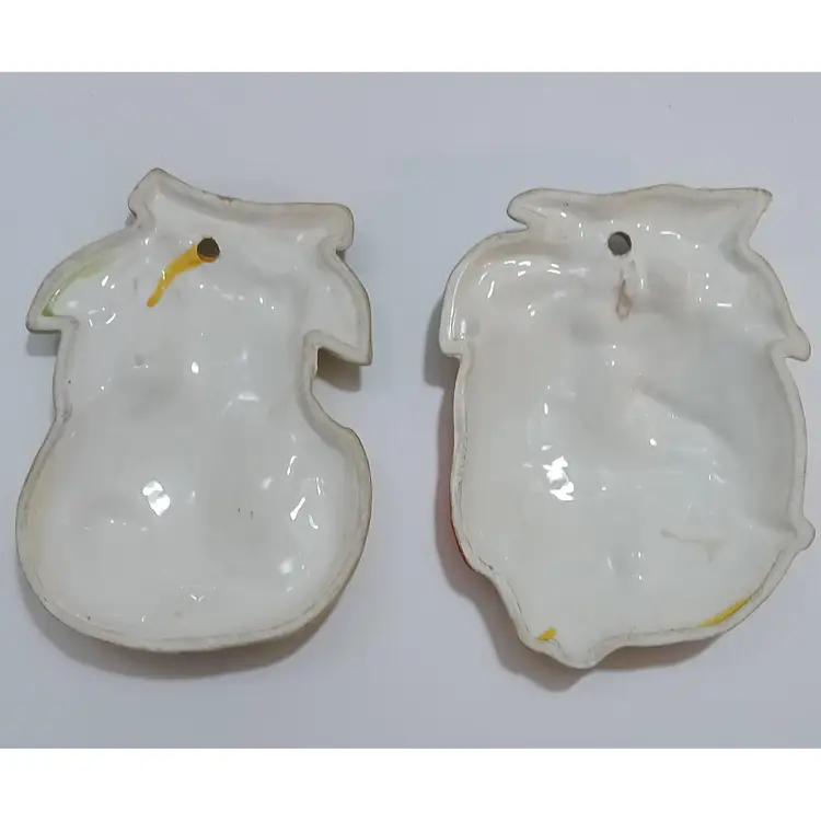 Kitschy Pair Of Fruiti Buggy Wall Plaques; Beetles And A Grasshopper! Hand painted With Beautiful Bright Colors