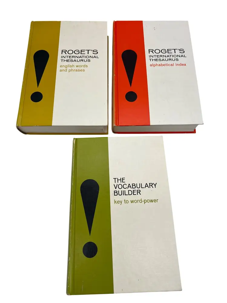 1970 Roget's Thesaurus 3-Volume Set w/ Index & Vocabulary Builder Career Inst