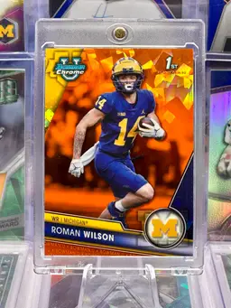 Roman Wilson 2023 Bowman U Chrome 1st /25 Orange Ice Sapphire SP Michigan Wolverines