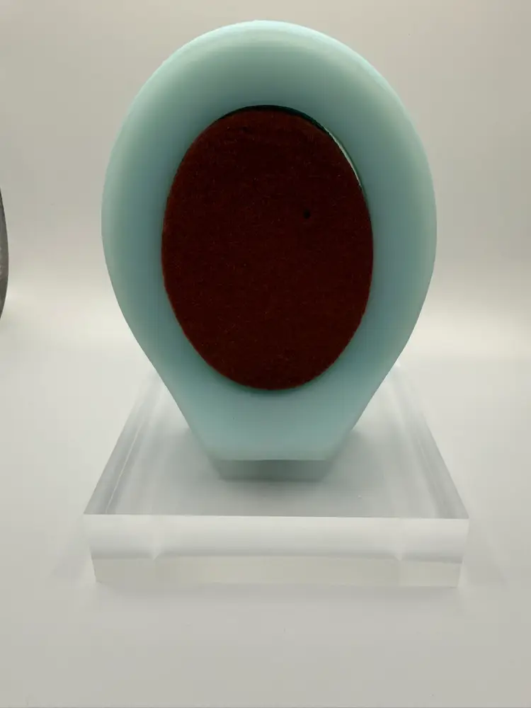 Fenton Blue Satin (Barely Blue) Small Oval Picture Frame Hand Painted