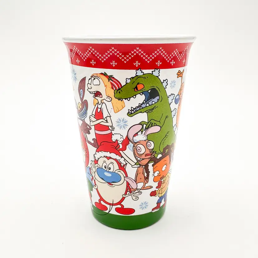Ren & Stimpy Rugrats Nickelodeon Characters Christmas Mug 2018 Viacom Ceramic 5.25"H 4"D B25