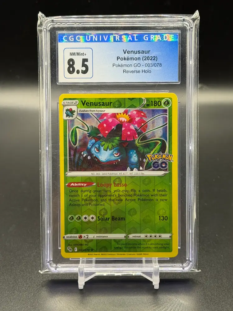 Venusaur 2022 Pokemon GO 003/078 Reverse Holo CGC 8.5