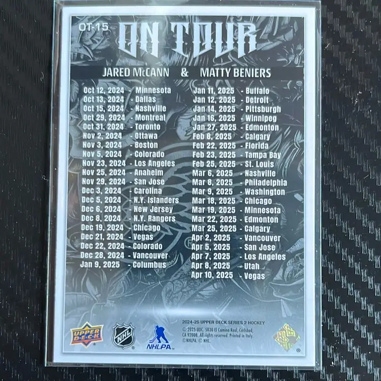 24-25 Upper Deck S2 J.McCann/M.Beniers On Tour OT-15