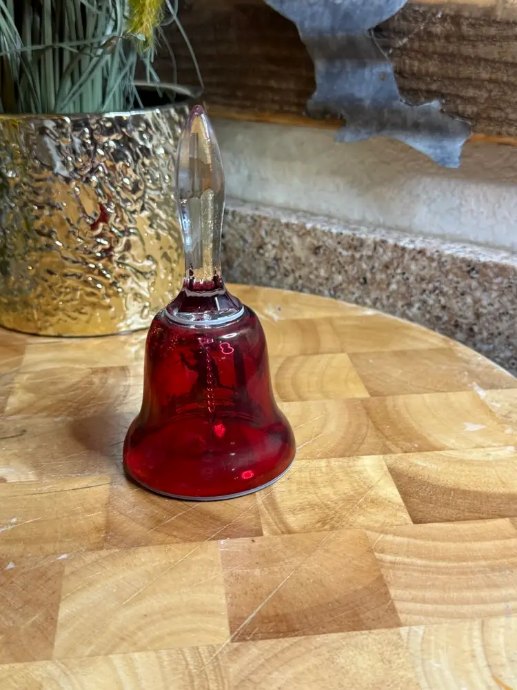 Mary Gregory Cranberry Bell 4”