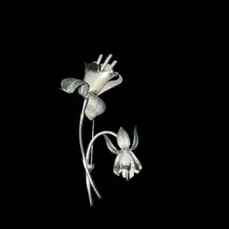 Vintage Silvertone Floral Brooch