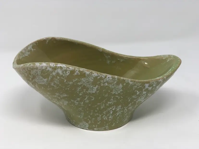 MCM Italian Green and White Glazed Pottery Planter/Bowl