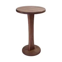 Handcrafted Black Walnut Round Accent Table with Hardwax Oil Finish, Mid-Century Modern