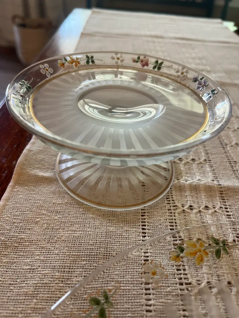 Beautiful Hand Painted Two Piece Serving Set