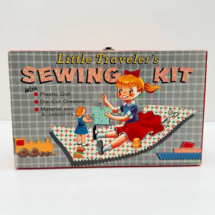 Little Travelers Vintage Child’s Sewing Kit With Original Pieces