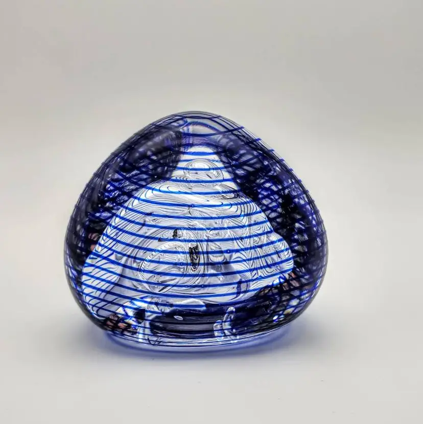 Vintage Rollin Karg Blown Glass Paperweight