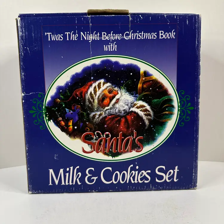 Melamine Twas the Night Before Christmas Milk & Cookie Plate and Cup Set NO BOOK
