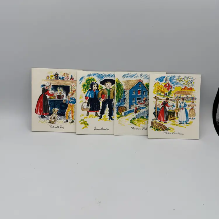 Vintage Pennsylvania Dutch Notes With Recipes Cards