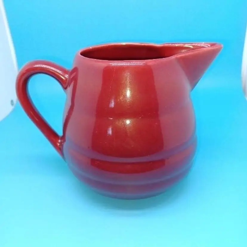 Vintage Bauer Burgandy Beehive Small Pitcher 5 in