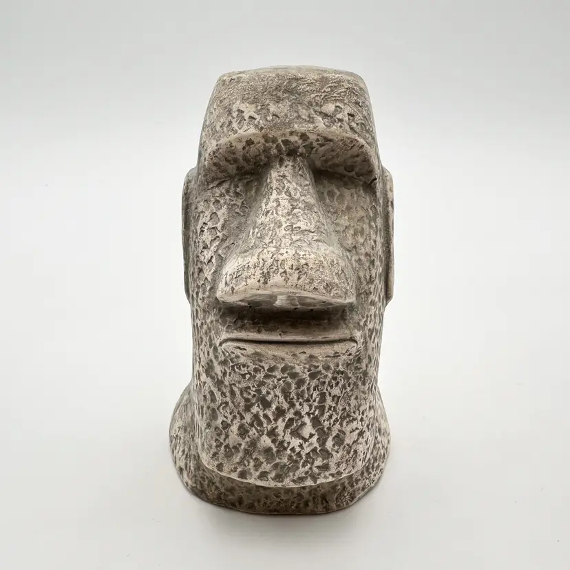 Ceramic Head Easter Island Planter Aquarium Figurine Underwater Galleries 2008 3.75" x 3.5" x 6" B25