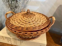 Handcrafted Woven Basket with Lid