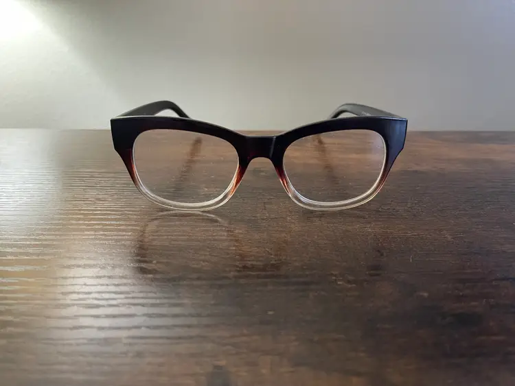 Women's Square Burgundy to Clear Ombre Eyeglass Frames Only 52-20-145 mm