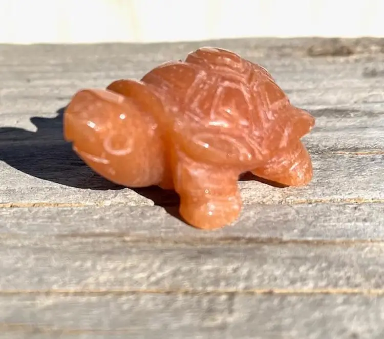 Orange Aventurine Carved Turtle