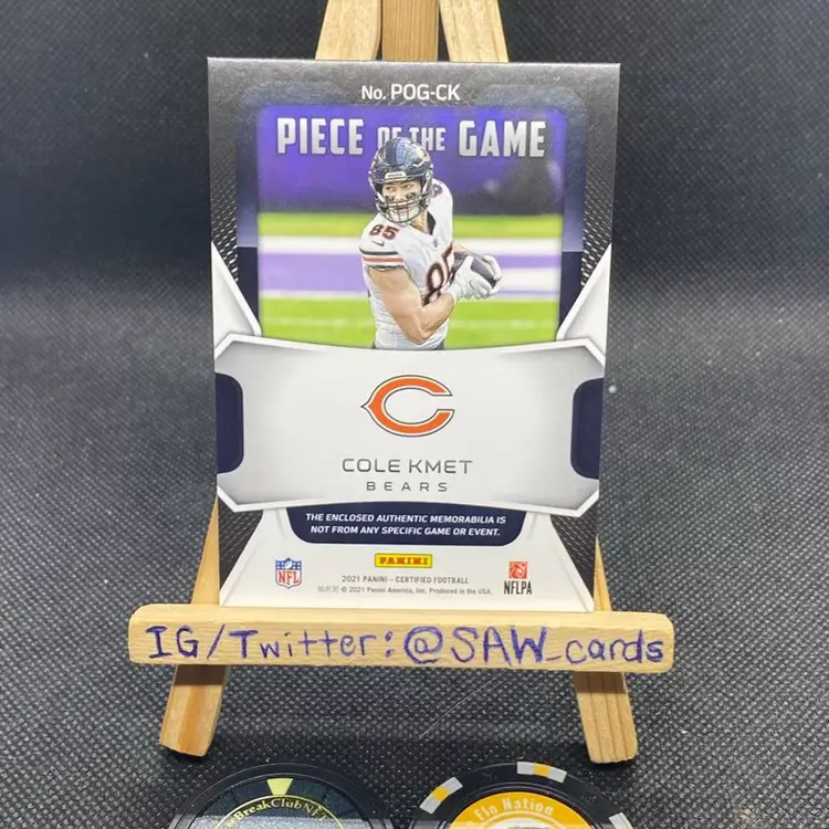 Cole Kmet 2021 Certified Piece Of The Game /249 Chicago Bears