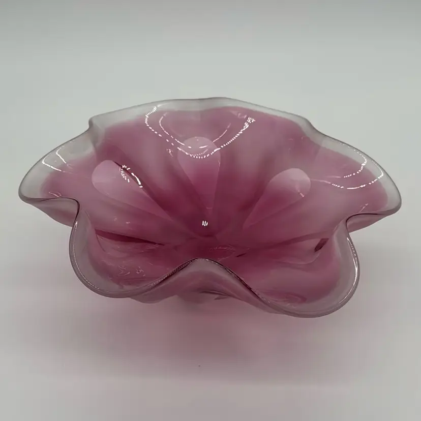 ZZZ.  Bowl Compote Beautiful Pink Satin Mid  Century  11"W