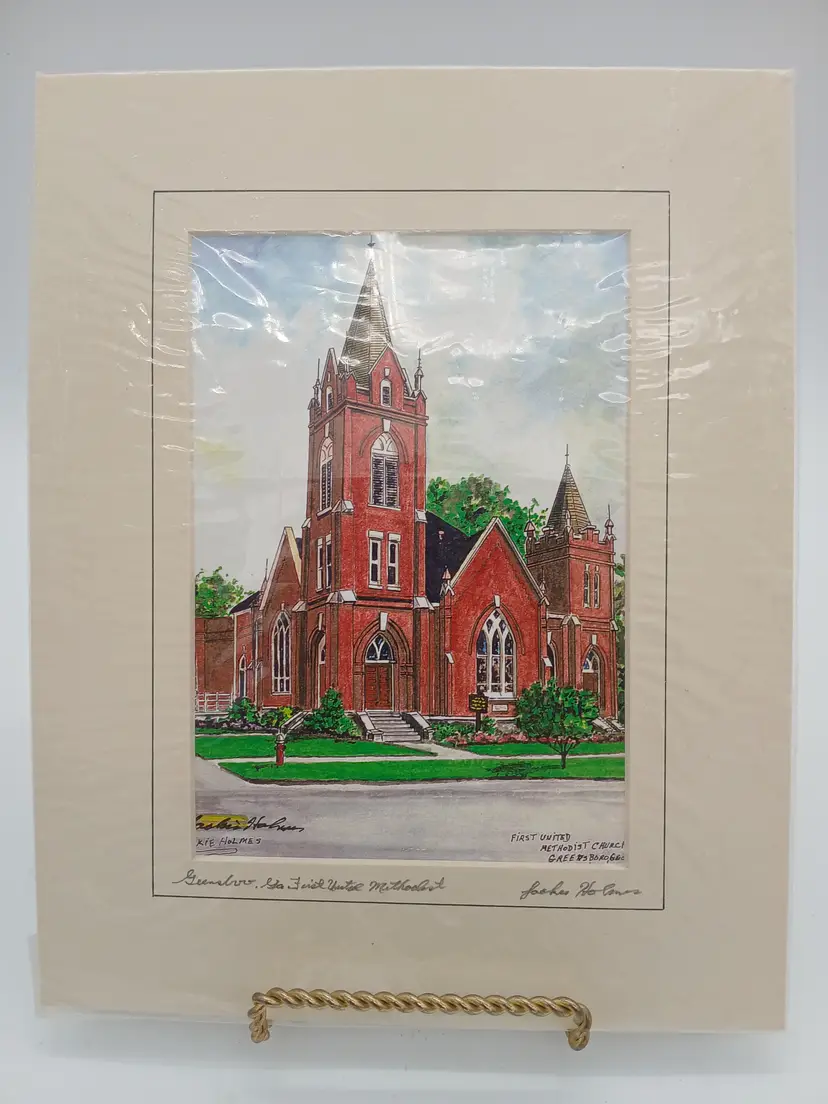 Jackie Jones Holmes Print of First United Methodist Church, Greensboro, GA