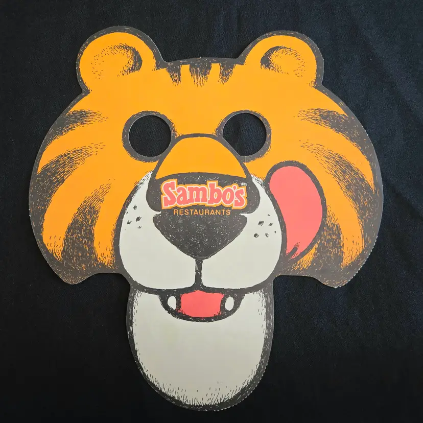 Ephemera Sambo's Restaurants Childs Tiger Mask with Tiger Tamer Menu Paper Vintage 1970's