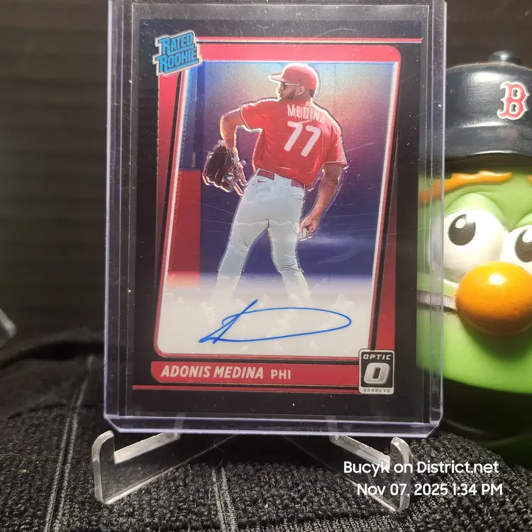 2021 Panini Donruss Optic Black Auto - Adonis Medina Philadelphia Phillies 3/50